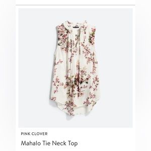 PINK CLOVER Mahalo Tie Neck Top